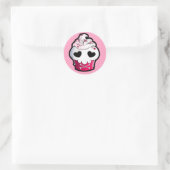 Pink Skull Cupcake Runder Aufkleber (Tasche)