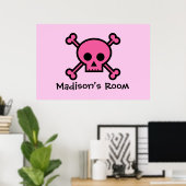 Pink Skull Custom Emo Schlafzimmer Poster (Heimbüro)