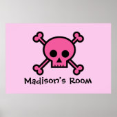 Pink Skull Custom Emo Schlafzimmer Poster (Vorne)