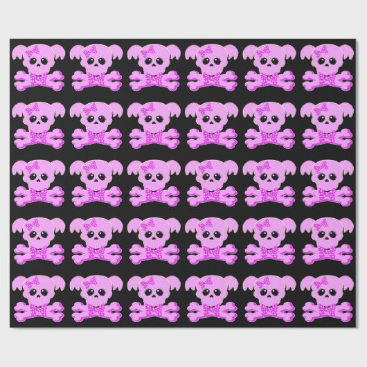 Pink Skull Geschenkpapier (Flach)