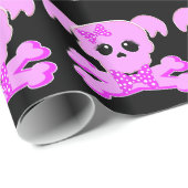 Pink Skull Geschenkpapier (Rolleneckpunkt)