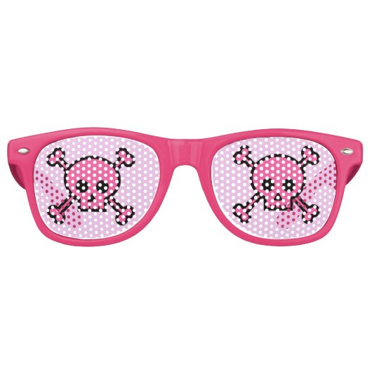 Pink Skull Goth Girl Niedlich Emo Sonnenbrille (Vorderseite)