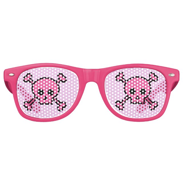 Pink Skull Goth Girl Niedlich Emo Sonnenbrille (Vorderseite)