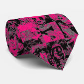 Pink Skull Graffiti Krawatte (Gerollt)