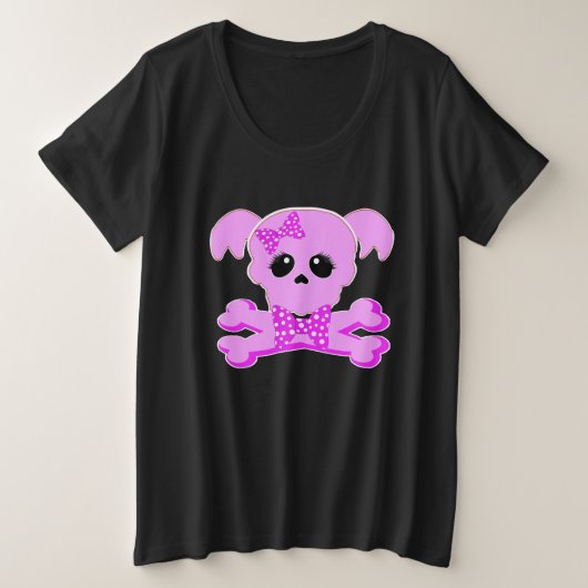 Pink Skull Große Größe T-Shirt (Design vorne)