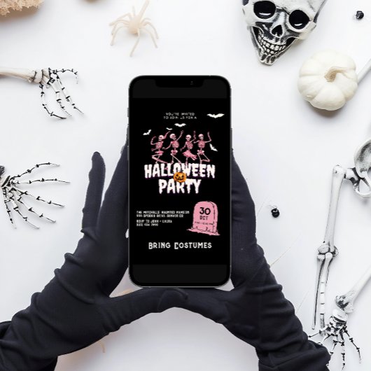 Pink Skull-Halloween-Party Einladung