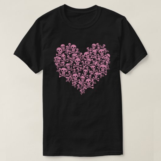 Pink Skull Heart T - Shirt (Design vorne)