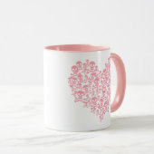 Pink Skull Heart Tasse (VorderseiteRechts)