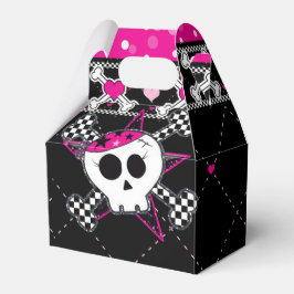 Pink Skull & Hearts Geburtstagsparty Gefälligkeits Geschenkschachtel