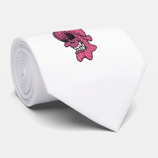 Pink Skull Krawatte (Gerollt)