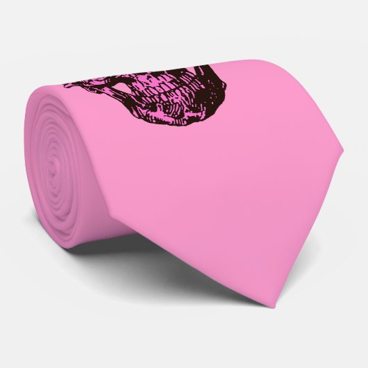 Pink Skull Krawatte (Gerollt)