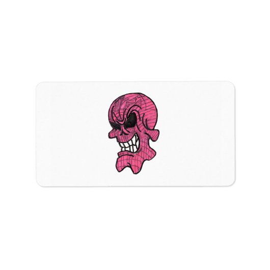 Pink Skull Labels Adressaufkleber (Vorne)