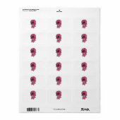 Pink Skull Labels Adressaufkleber (Vorne)