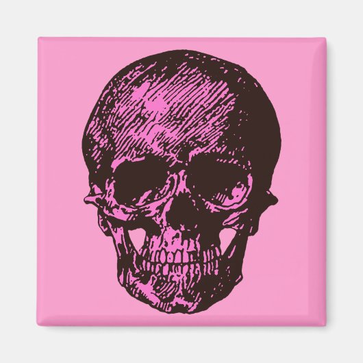 Pink Skull Magnet (Vorne)
