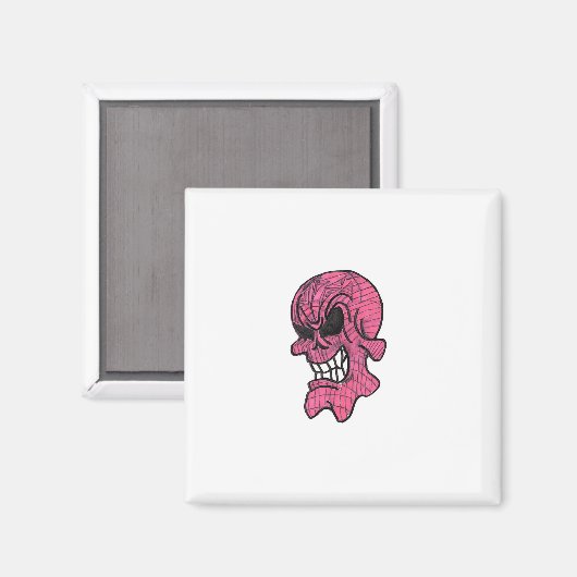 Pink Skull Magnet (Vorderseite/Rückseite)