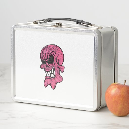 Pink Skull Metal Lunch Box (Beispiel)