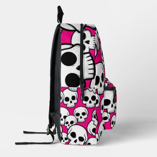 Pink Skull Pattern Backpack Bedruckter Rucksack (Links)