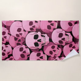Pink Skull Pattern – Bold Gothic Design Strandtuch