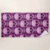 Pink Skull Pattern – Bold Repeating Design Strandtuch (Vorderseite)