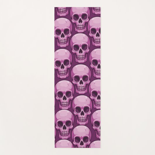 Pink Skull Pattern – Bold Repeating Design Yogamatte (Vorderseite)