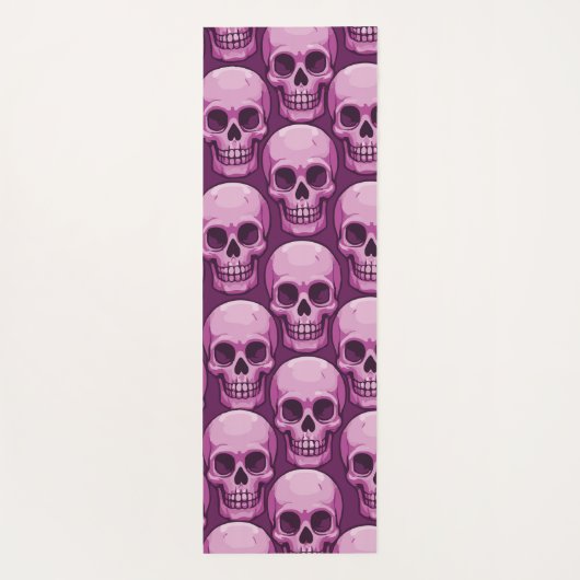 Pink Skull Pattern – Bold Repeating Design Yogamatte (Rückseite)