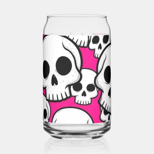 Pink Skull Pattern Dosenglas (Vorderseite)