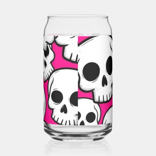 Pink Skull Pattern Dosenglas (Rechts)