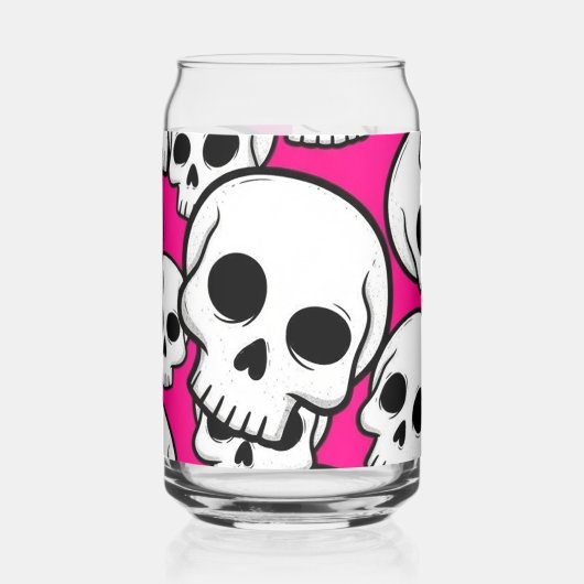 Pink Skull Pattern Dosenglas (Links)