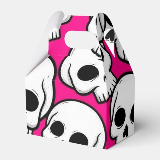 Pink Skull Pattern Favor Box Geschenkschachtel (Vorderseite)