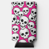 Pink Skull Pattern Foam Can/Bottle Cooler Selters Dosenkühler (Vorderseite)