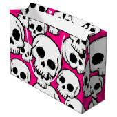 Pink Skull Pattern Gift Bag  Große Geschenktüte (Rückseite Schrägansicht)