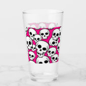Pink Skull Pattern Glass Cup Glas (Vorderseite)