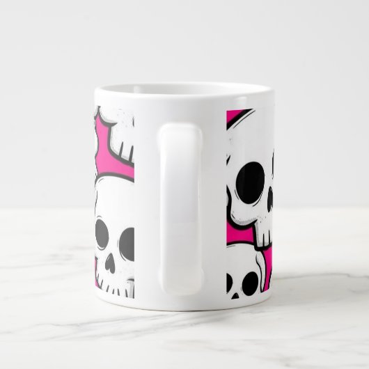 Pink Skull Pattern Jumbo Specialty Mug Jumbo-Tasse (Rückseite)