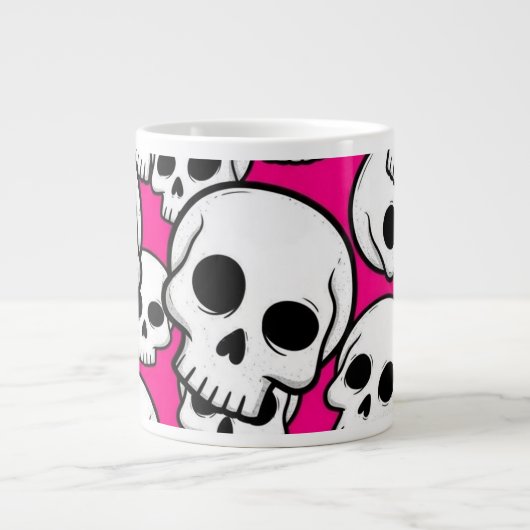 Pink Skull Pattern Jumbo Specialty Mug Jumbo-Tasse (Vorderseite)