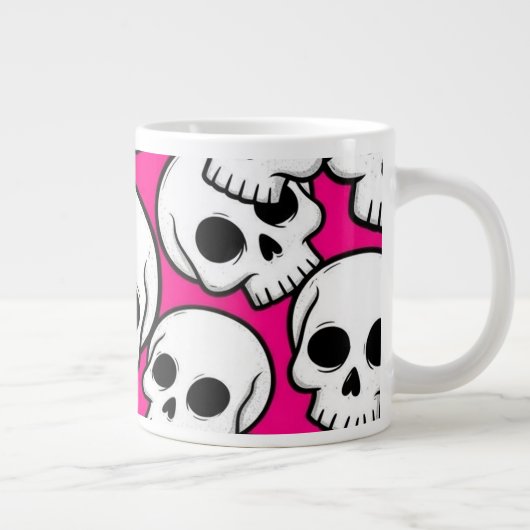 Pink Skull Pattern Jumbo Specialty Mug Jumbo-Tasse (Rechts)