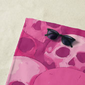 Pink Skull Pattern Pop Art Illustration Strandtuch (Beispiel)