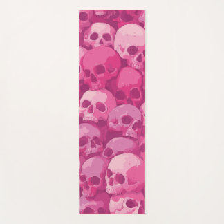 Pink Skull Pattern Pop Art Illustration Yogamatte
