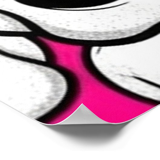 Pink Skull Pattern Poster (Ecke)