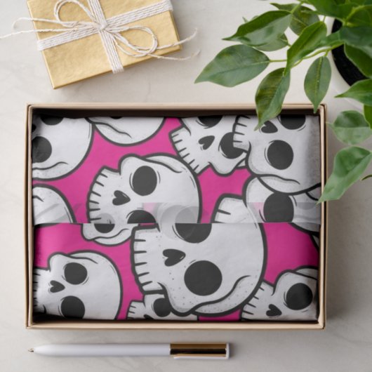 Pink Skull Pattern Tissue Paper Seidenpapier (Geschenk)