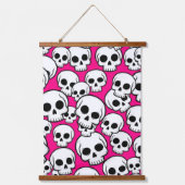 Pink Skull Pattern Wandteppich Mit Holzrahmen (Vorderseite)