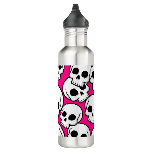Pink Skull Pattern Water Bottle Edelstahlflasche (Rechts)