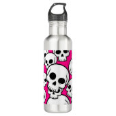 Pink Skull Pattern Water Bottle Edelstahlflasche (Vorderseite)