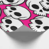 Pink Skull Pattern Wrapping Paper Geschenkpapier (Ecke)