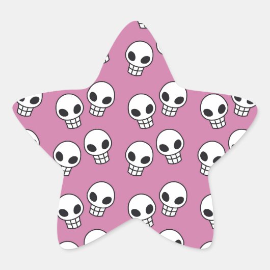 Pink Skull Print Stern-Aufkleber (Vorderseite)