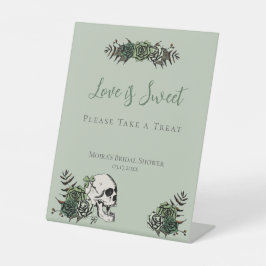 Pink Skull & Rose Irish Brautparty Favoriten Signi Sockelschild