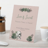 Pink Skull & Rose Irish Brautparty Favoriten Signi Sockelschild (In SItu)