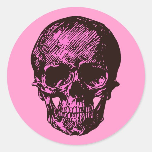 Pink Skull Runder Aufkleber (Vorderseite)