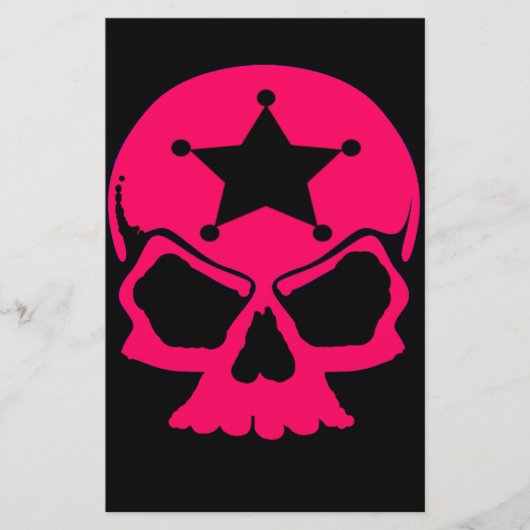 Pink Skull (schwarzer Hintergrund) Briefpapier (Vorderseite)