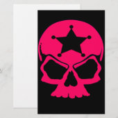Pink Skull (schwarzer Hintergrund) Briefpapier (Vorne/Hinten)
