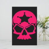 Pink Skull (schwarzer Hintergrund) Briefpapier (Stehend Vorderseite)